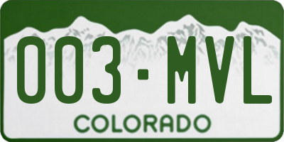 CO license plate 003MVL