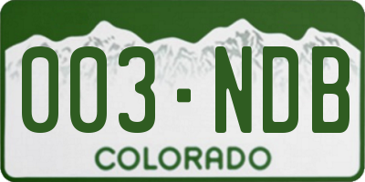 CO license plate 003NDB
