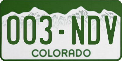 CO license plate 003NDV