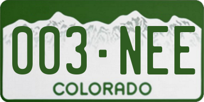 CO license plate 003NEE