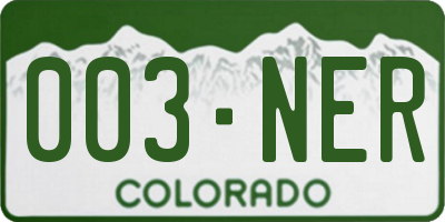 CO license plate 003NER