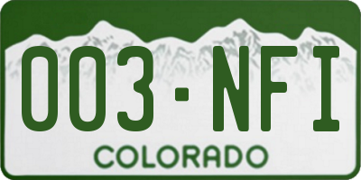 CO license plate 003NFI