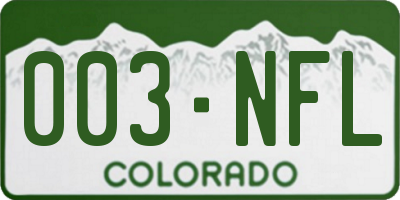 CO license plate 003NFL