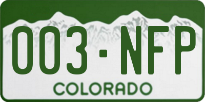 CO license plate 003NFP