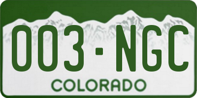 CO license plate 003NGC