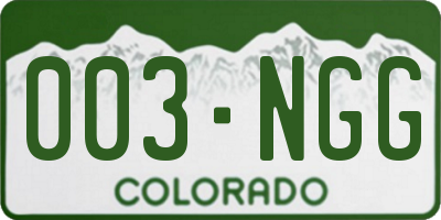 CO license plate 003NGG