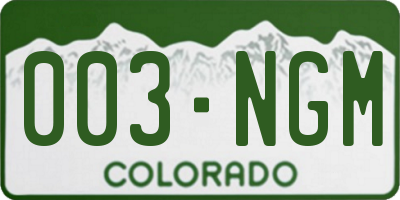 CO license plate 003NGM