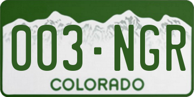 CO license plate 003NGR