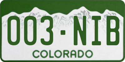 CO license plate 003NIB