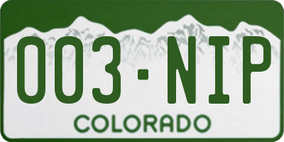 CO license plate 003NIP