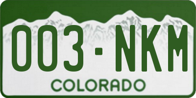 CO license plate 003NKM