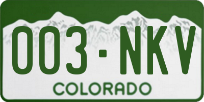 CO license plate 003NKV