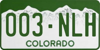 CO license plate 003NLH