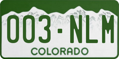 CO license plate 003NLM