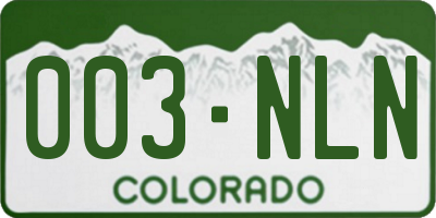 CO license plate 003NLN
