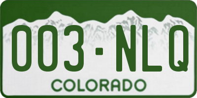 CO license plate 003NLQ
