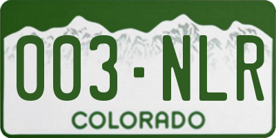 CO license plate 003NLR