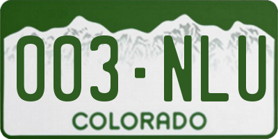 CO license plate 003NLU