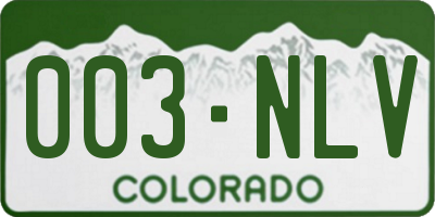 CO license plate 003NLV