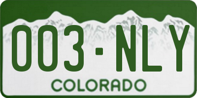 CO license plate 003NLY
