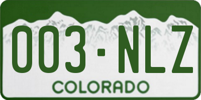 CO license plate 003NLZ