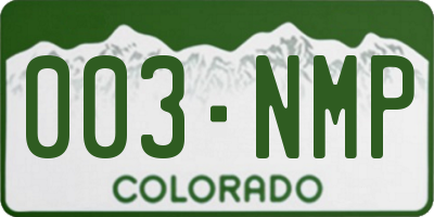 CO license plate 003NMP