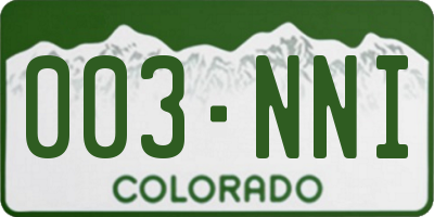 CO license plate 003NNI