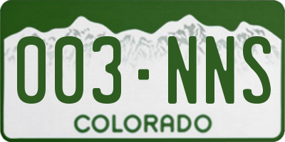 CO license plate 003NNS