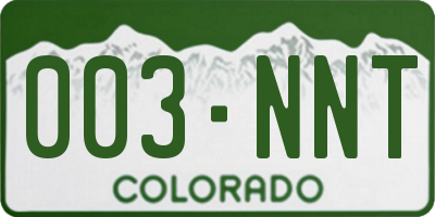 CO license plate 003NNT