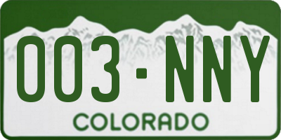 CO license plate 003NNY