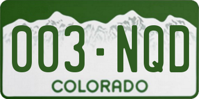 CO license plate 003NQD