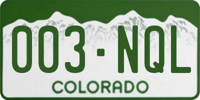 CO license plate 003NQL