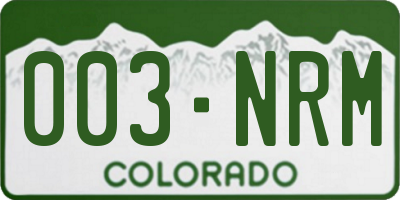 CO license plate 003NRM