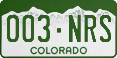 CO license plate 003NRS