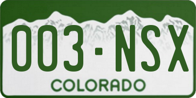 CO license plate 003NSX