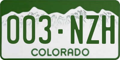 CO license plate 003NZH