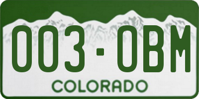 CO license plate 003OBM