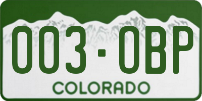 CO license plate 003OBP