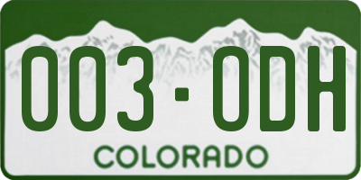 CO license plate 003ODH