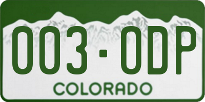 CO license plate 003ODP