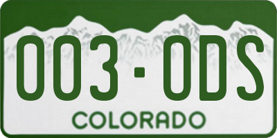 CO license plate 003ODS
