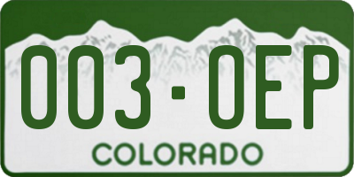CO license plate 003OEP