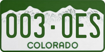 CO license plate 003OES