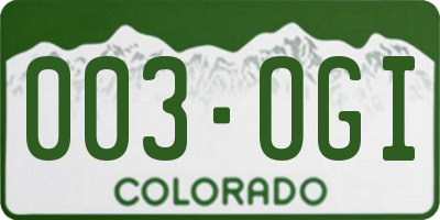CO license plate 003OGI