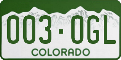 CO license plate 003OGL
