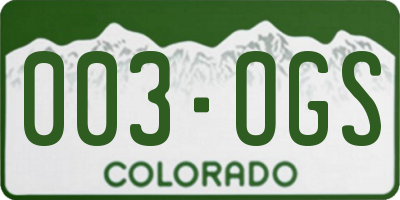 CO license plate 003OGS