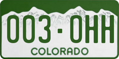 CO license plate 003OHH