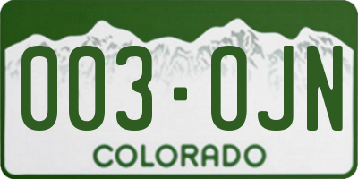 CO license plate 003OJN