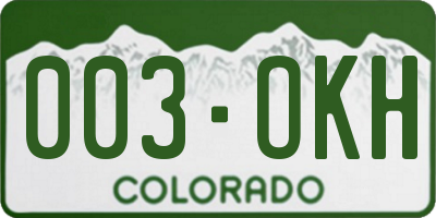 CO license plate 003OKH