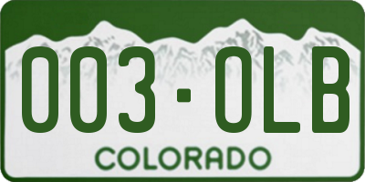 CO license plate 003OLB